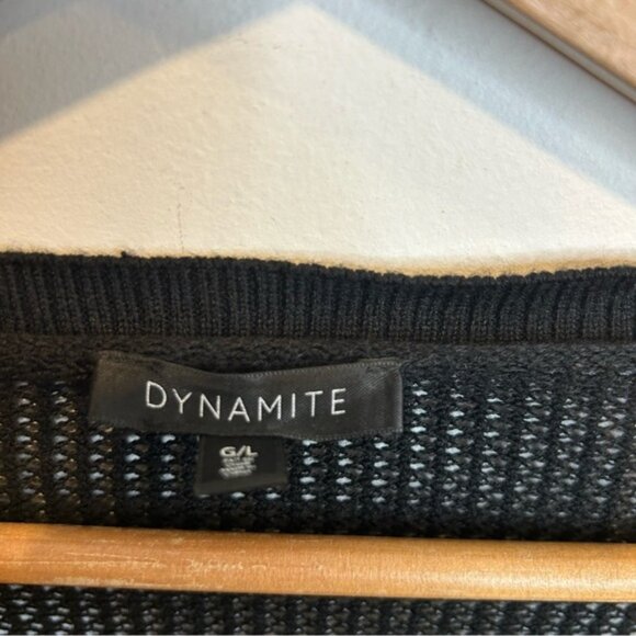 Dynamite Open Knit Sweater Black - Picture 3 of 5